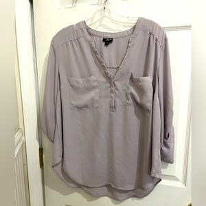 Torrid long sleeved blouse, lavender. Size 0
